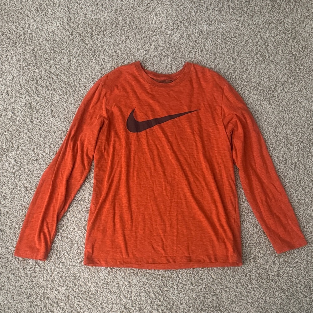 Nike Men's Orange Long Sleeve Shirt